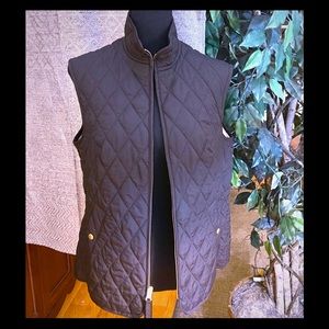 Lands’ End Quilted Black Vest